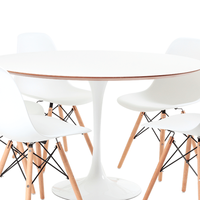 mesa-saarinen-branca-5-cadeiras-eames-branca-foco