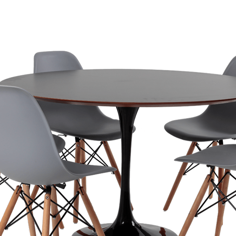 mesa-saarinen-preta-5-cadeiras-eames-cinza-foco