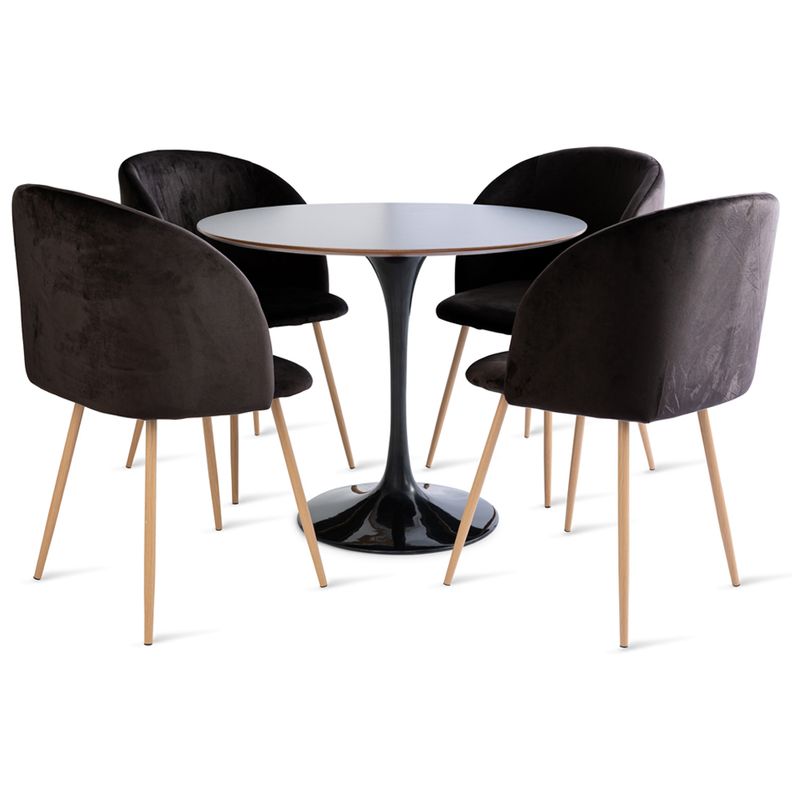 mesa_saarinen_90cm_4_cadeiras_milla_1_preta