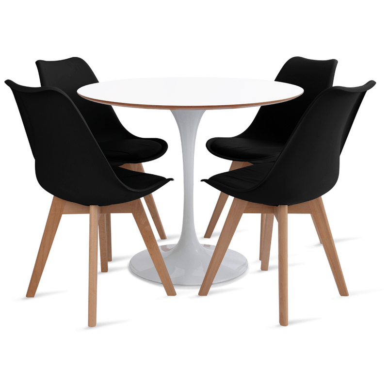 mesa-saarinen-90-com-4-cadeiras-Leda-preta