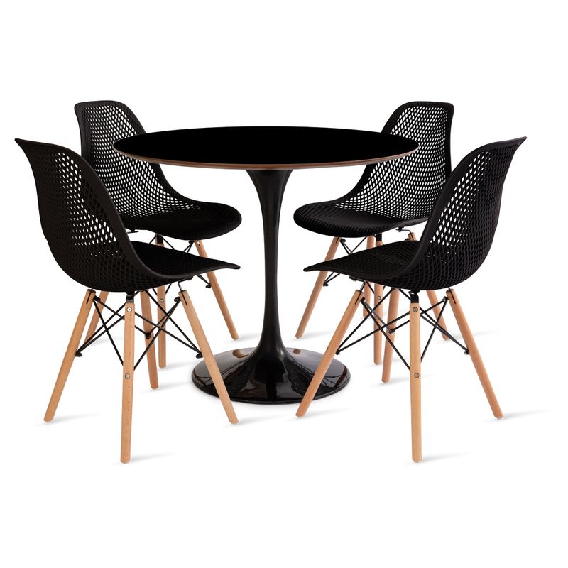 mesa_saarinen_90cm_4_cadeiras_colmeia_2_preta