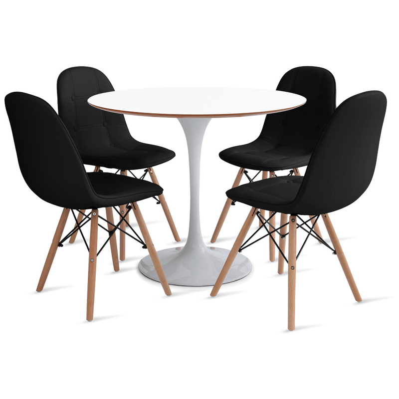 mesa-saarinen-90-com-4-cadeiras-botone-preta