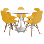 mesa-saarinen-120-com-5-cadeiras-botone-amarela