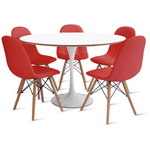 mesa-saarinen-120-com-5-cadeiras-botone-vermelha