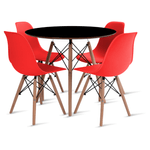 mesa-eames-preta-90-com-4-cadeiras-eames-vermelha
