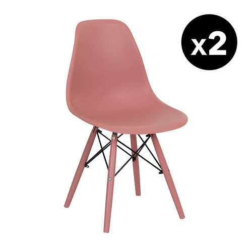 KIT PROMOCIONAL 02 CADEIRAS EAMES DSW COLOR OPALA ROSA