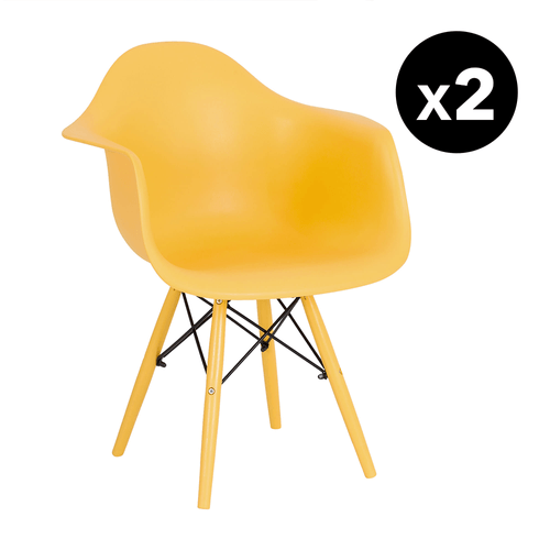 Kit Promocional 02 Cadeiras Eames Daw Color Amarela