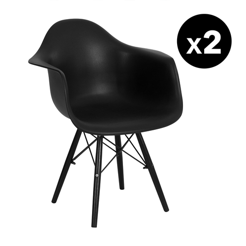 Kit Promocional 02 Cadeiras Eames Daw Color Preto