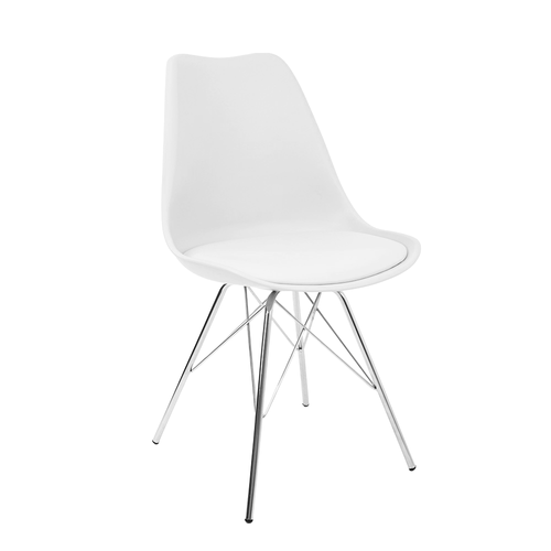 Cadeira Eames Leda Branca Tower Cromada