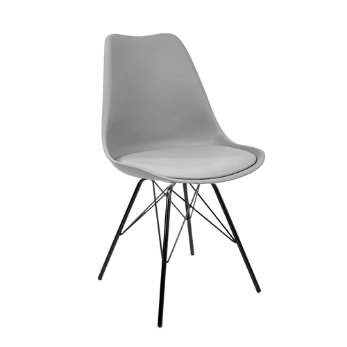 Cadeira Eames Leda Cinza Tower Preta