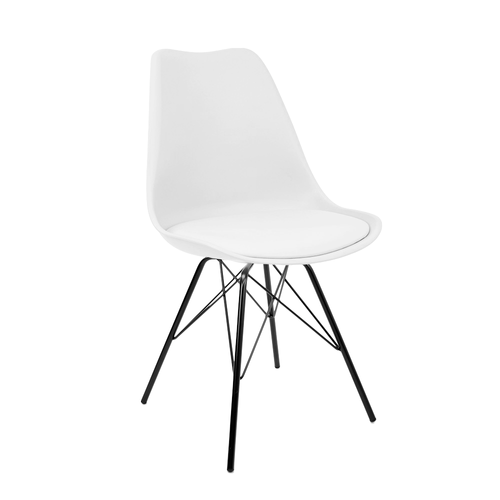 Cadeira Eames Leda Branca Tower Preta