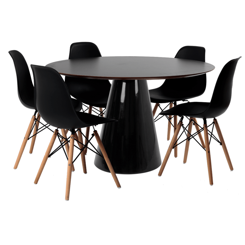 1CONJUNTO-MESA-CONE-PRETA-COM-5-CADEIRAS-EAMES-DSW-PRETA