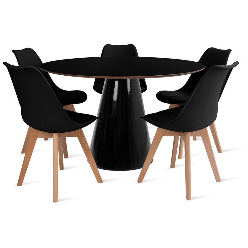 1CONJUNTO-MESA-CONE-PRETA-5-CADEIRAS-LEDA-PRETA