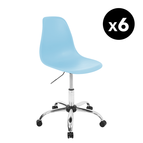 Kit Promocional 06 Cadeiras Eames Office Azul