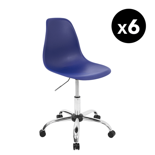 Kit Promocional 06 Cadeiras Eames Office Azul Bic