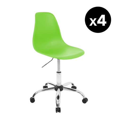 Kit Promocional 04 Cadeiras Eames Office Verde