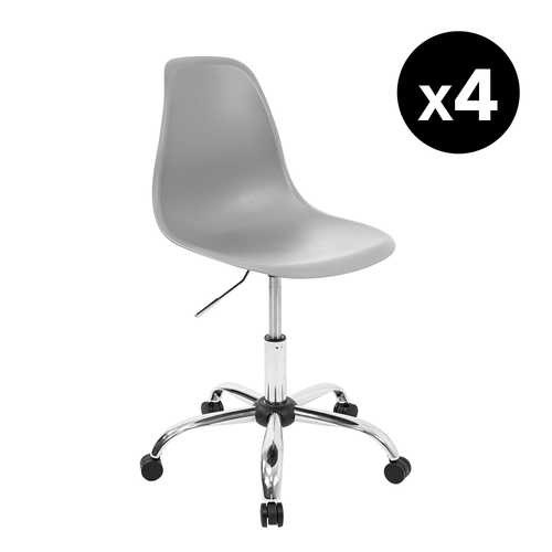 Kit Promocional 04 Cadeiras Eames Office Cinza