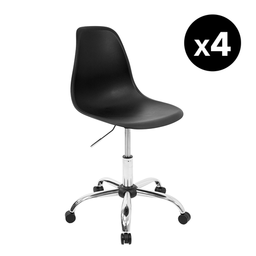 Kit Promocional 04 Cadeiras Eames Office Preta