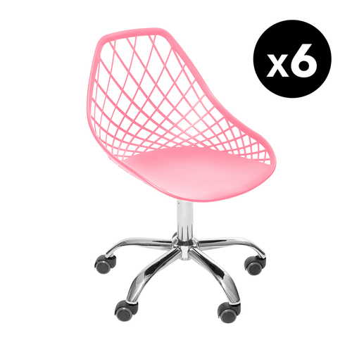 Kit Promocional 06 Cadeiras Kaila Office Rosa