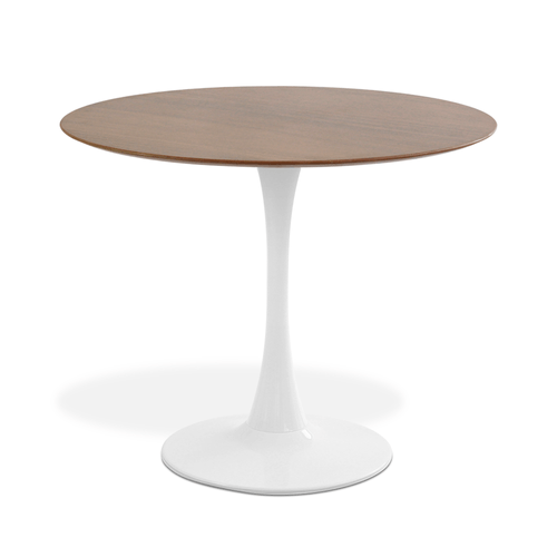 MESA SAARINEN BASIC BRANCO E IMBUIA 90CM