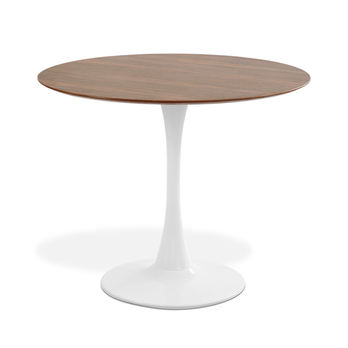 MESA SAARINEN BASIC BRANCO E PAU FERRO 90CM