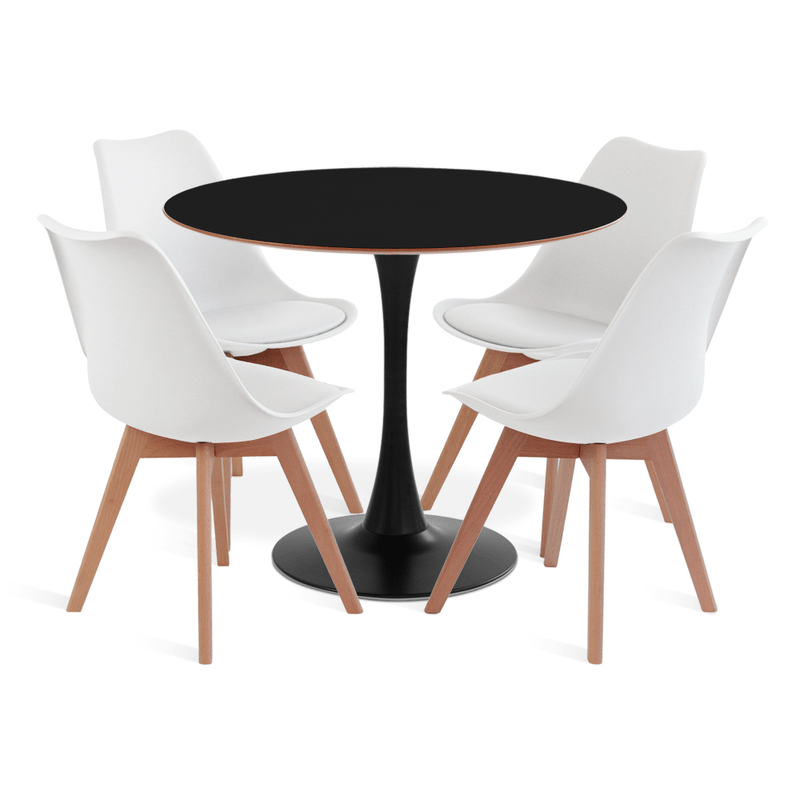 saarinen-basic-preta-MDF-preto-4-cadeiras-leda-branca