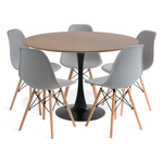 saarinen-basic-preta-imbuia-5-cadeiras-eames-dsw-cinza