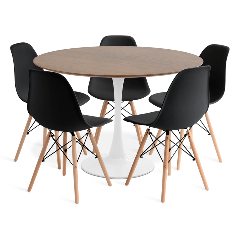 saarinen-basic-branca-imbuia-5-cadeiras-eames-dsw-preta