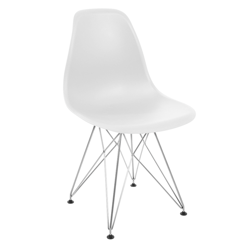 Cadeira Eames Branca Dsr Cromada