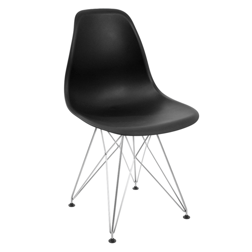 CADEIRA EAMES PRETA DSR CROMADA