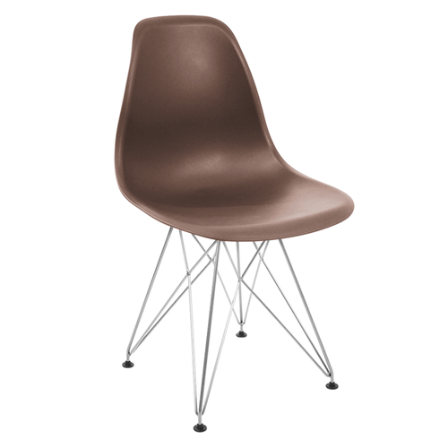Cadeira Eames Marrom Dsr Cromada