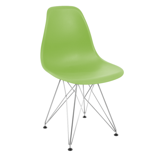 Cadeira Eames Verde Dsr Cromada