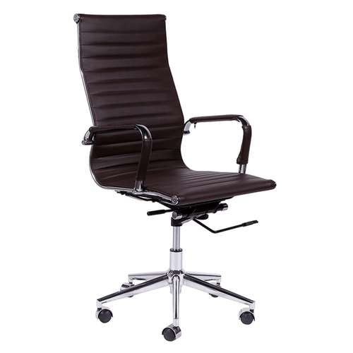 Cadeira Diretor Esteirinha Office - Couro Sintético Marrom