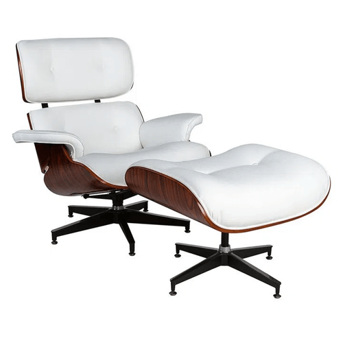 Conjunto Poltrona E Puff Charles E Ray Eames Branca