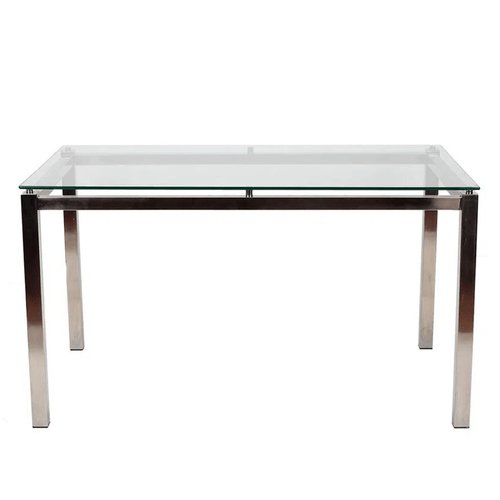 Mesa Tubular Cromada – Tampo De Vidro 10Mm – Tamanho 160 X 90Cm
