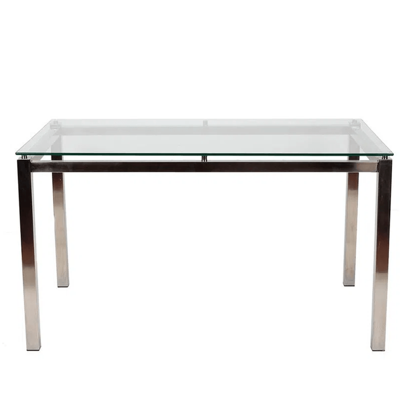 MESA-TUBULAR-CROMADA-–-TAMPO-DE-VIDRO-10MM-–-TAMANHO-160-X-90CM