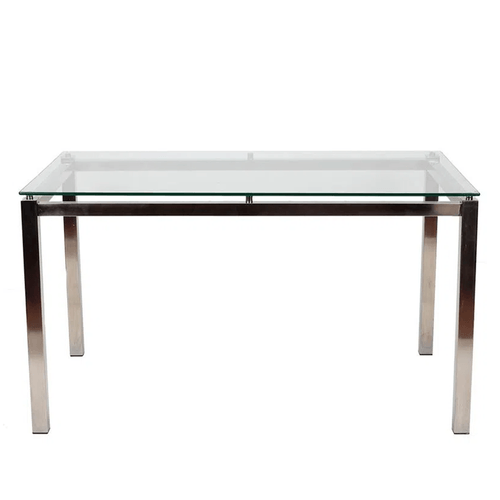 Mesa Tubular Cromada – Tampo De Vidro 10Mm – Tamanho 180 X 90Cm