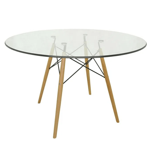 Mesa Eames Eiffel Dsw Redonda 90Cm - Vidro