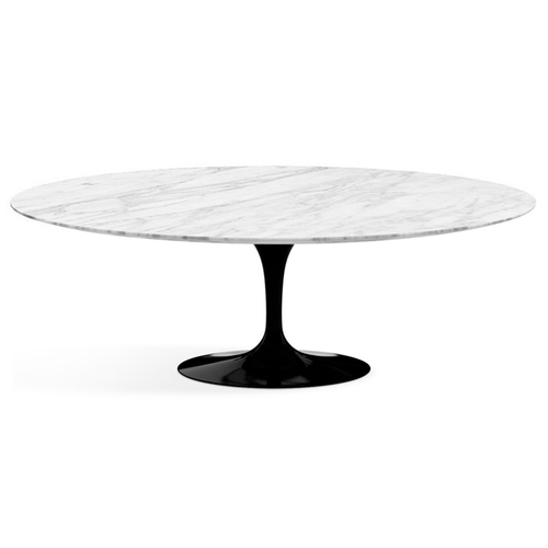 Mesa Saarinen Carrara Oval 198X122Cm Preta