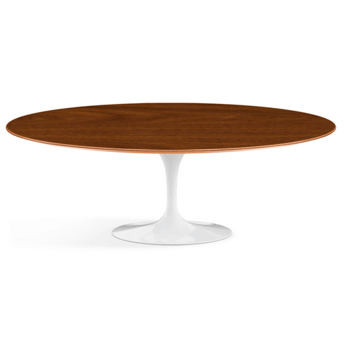 Mesa Saarinen Imbuia Oval 198X122Cm Branca