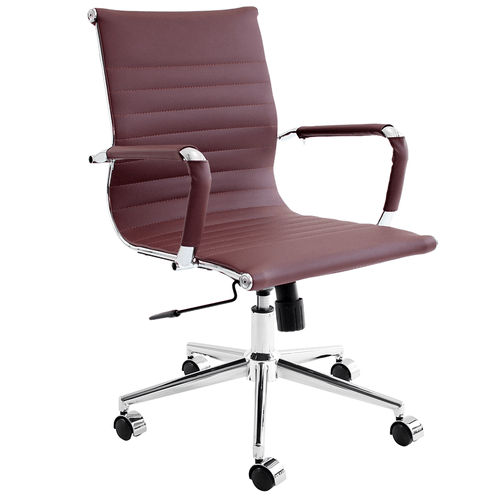 Cadeira Executiva Esteirinha Office - Couro Sintético Bordô