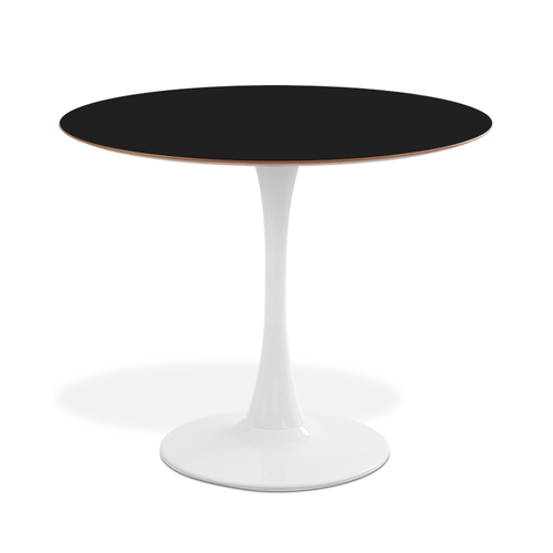 MESA SAARINEN BASIC BRANCO E MDF PRETO 90CM