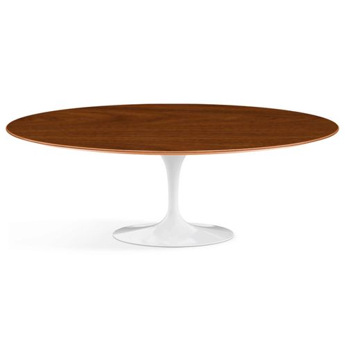 Mesa Saarinen Imbuia Oval 137X80Cm Branca