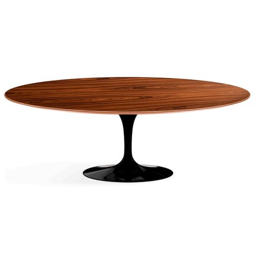 Mesa Saarinen Pau Ferro Oval 137X80Cm Preta