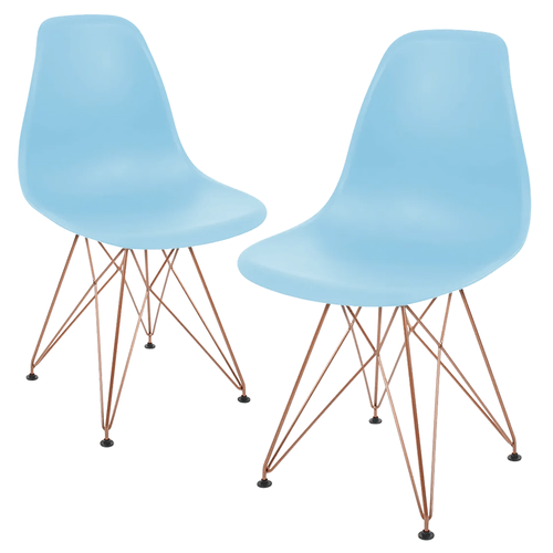 Kit Promocional 02 Cadeiras Eames Azul Dsr Cobre