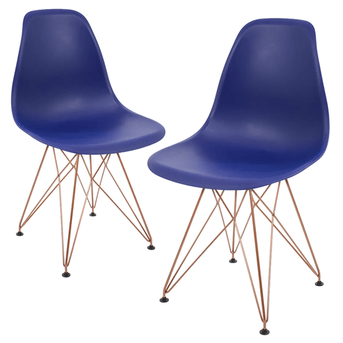 Kit Promocional 02 Cadeiras Eames Azul Bic Dsr Cobre