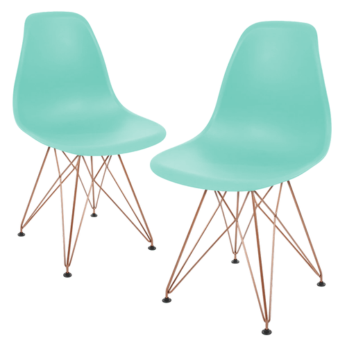 Kit Promocional 02 Cadeiras Eames Verde Tiffany Dsr Cobre