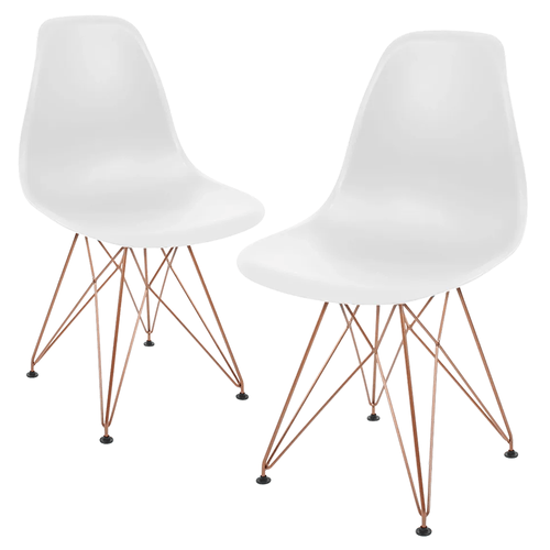 Kit Promocional 02 Cadeiras Eames Branca Dsr Cobre