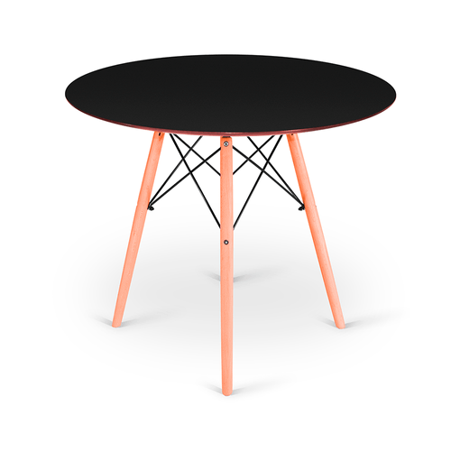 Mesa Eames Eiffel 90Cm Preta Chanfrada