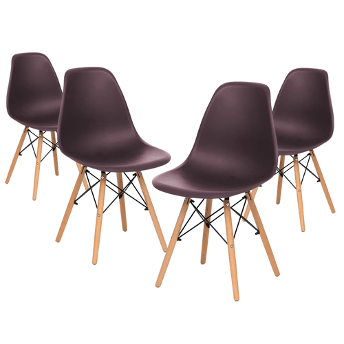 Kit Promocional 04 Cadeiras Eames Dsw Marrom